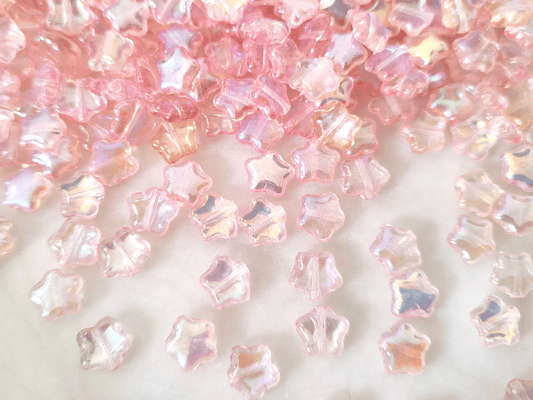 Star beads 8mm - light pink iris