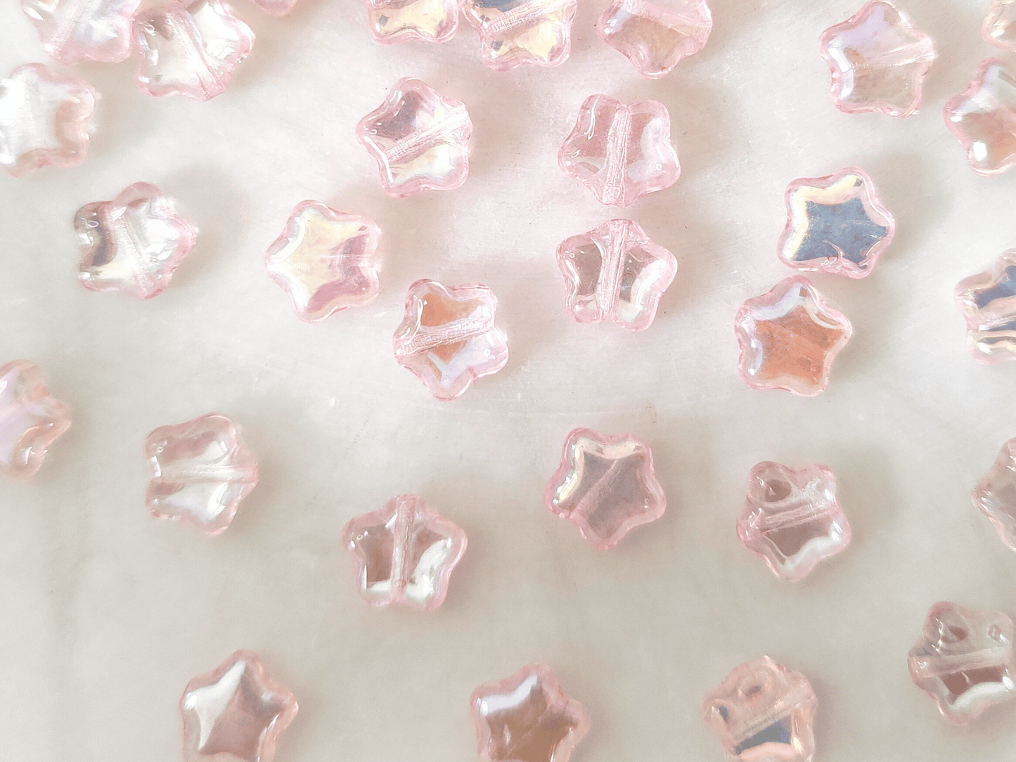 Star beads 8mm - light pink iris