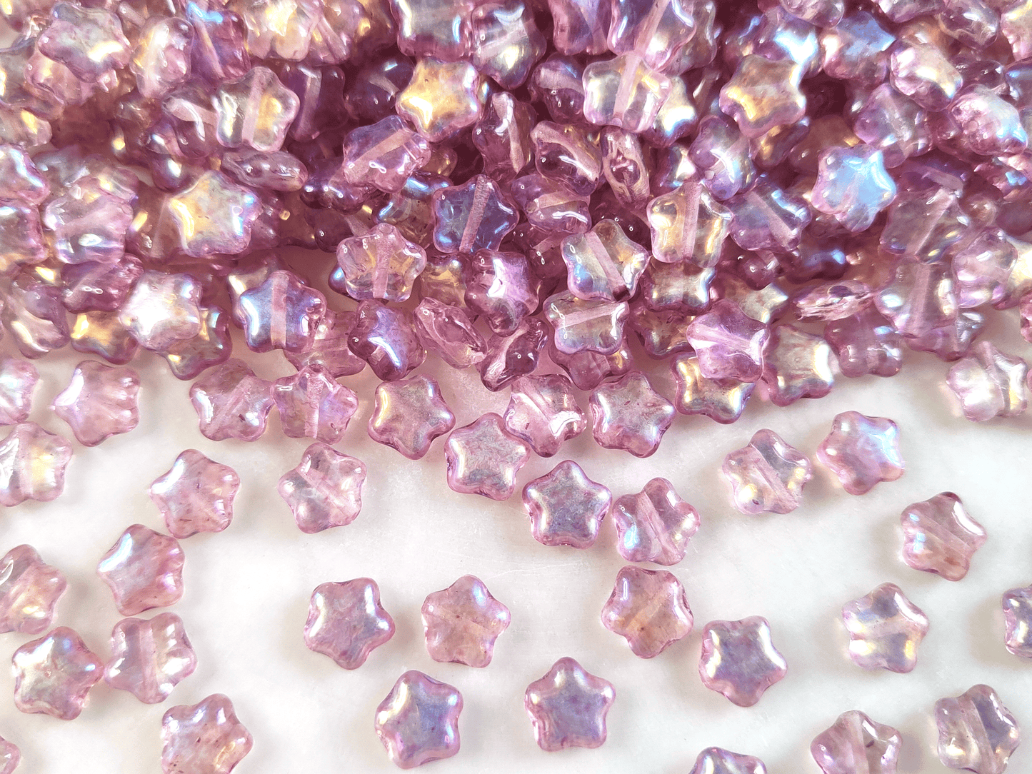 Star beads 8mm - purple iris