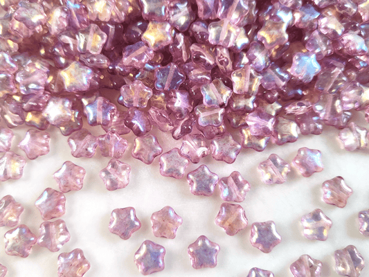 Star beads 8mm - purple iris