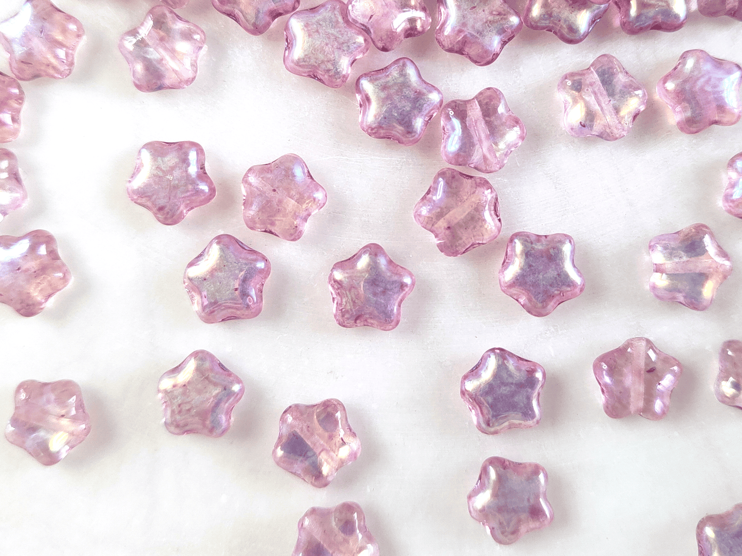 Star beads 8mm - purple iris