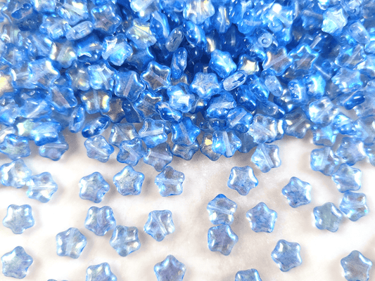 Star beads 8mm - dark blue iris