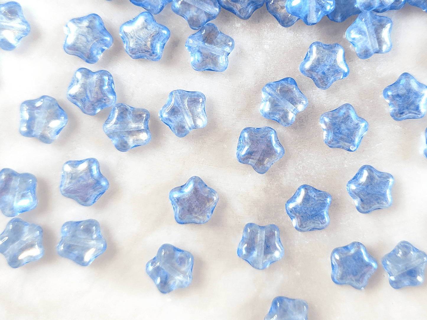 Star beads 8mm - dark blue iris