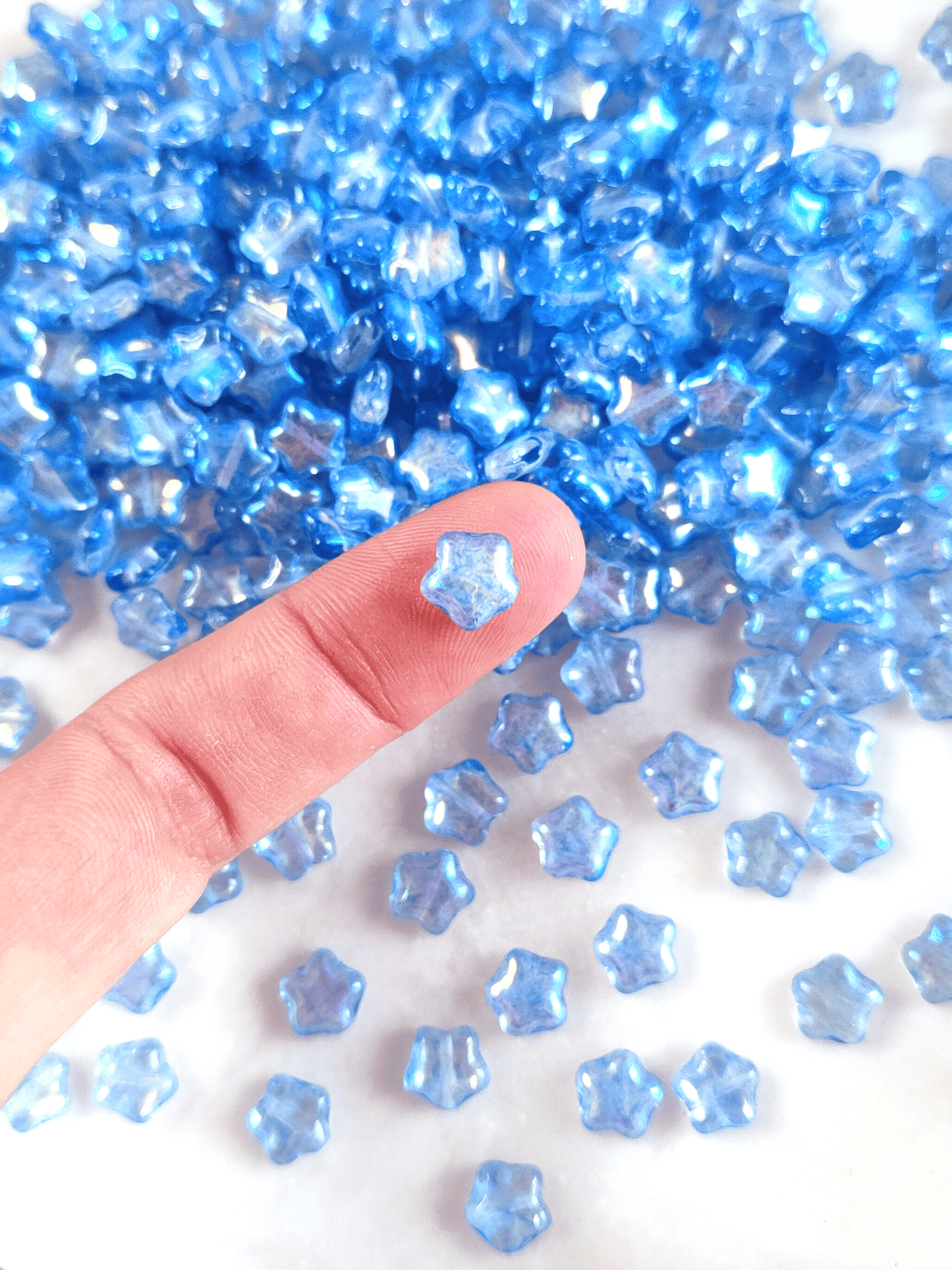 Star beads 8mm - dark blue iris