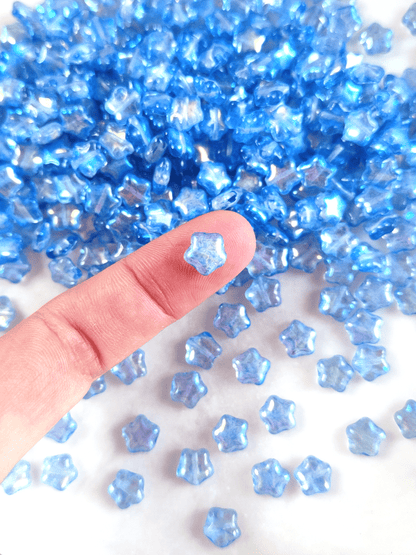 Star beads 8mm - dark blue iris