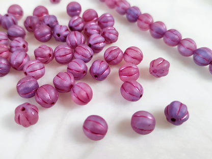 Melon beads 8mm - matt pink