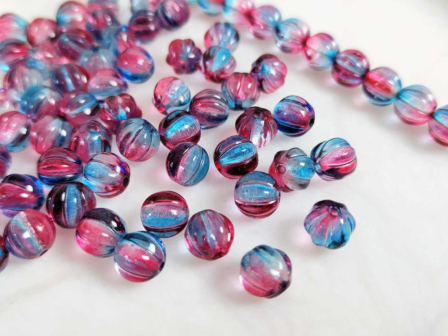 Melonen 8mm - ombre Blau & Pink