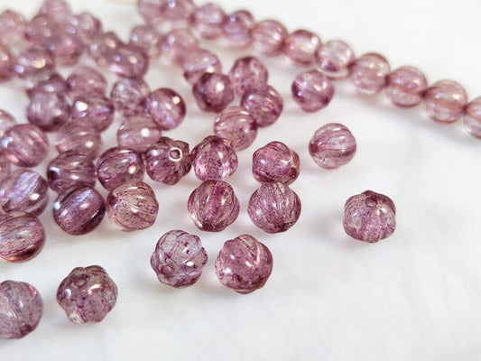 Melon beads 8mm - pale purple