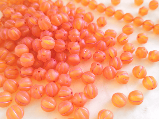 Melon beads 8mm - matt orange
