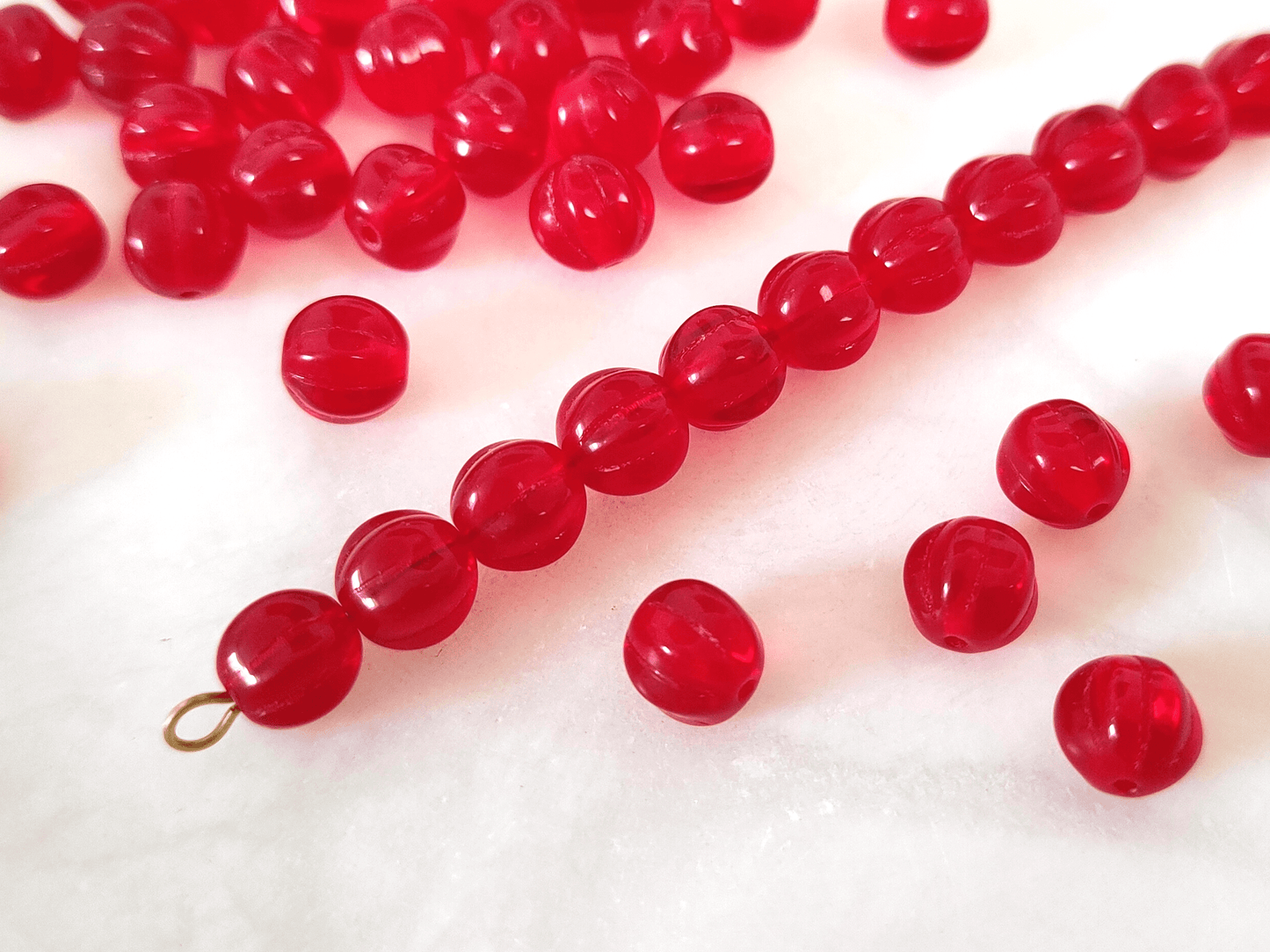 Melon beads 8mm - red