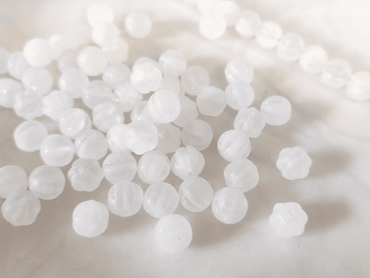 Melon beads 8mm - milky white