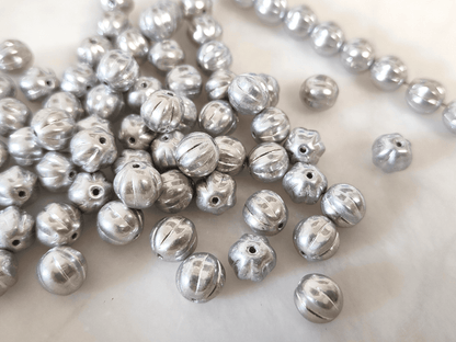 Melon beads 8mm - silver