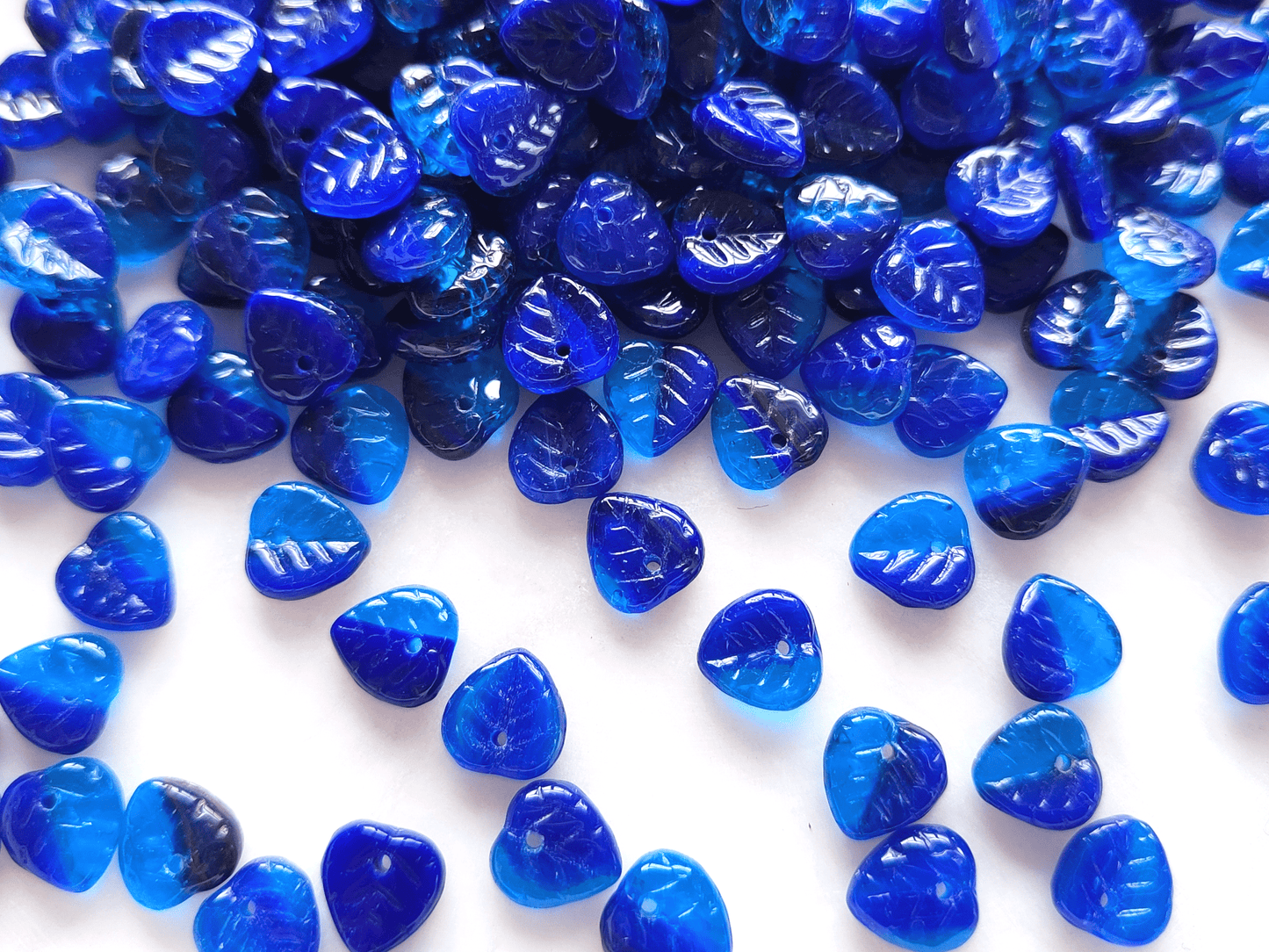Lindenblätter 9mm - Karibikblau & Dunkelblau