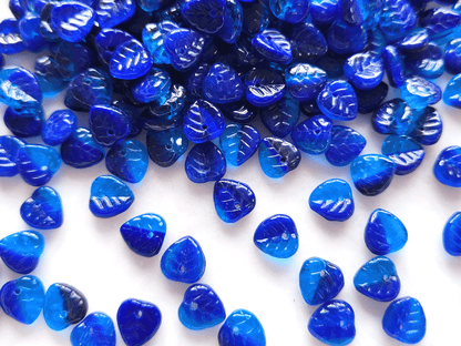 Lindenblätter 9mm - Karibikblau & Dunkelblau
