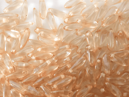 Dagger beads 3x11mm - warm yellow shimmer