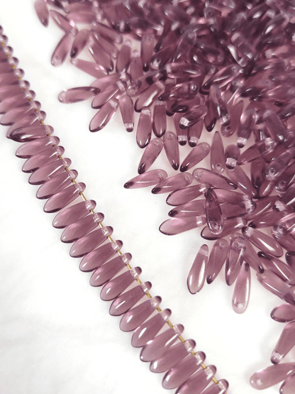 Dagger beads 3x11mm - purple