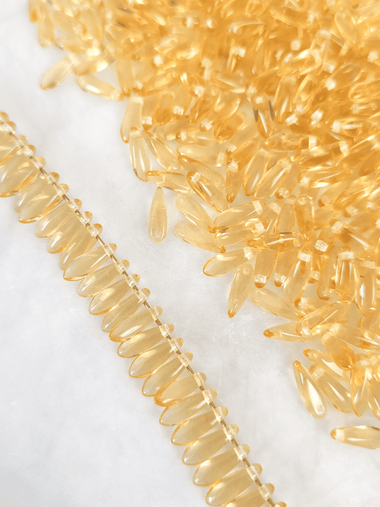 Dagger beads 3x11mm - yellow