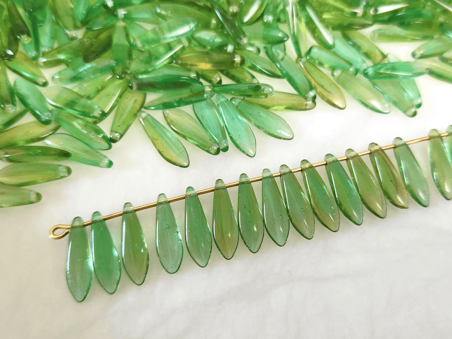 Dolche 5x16mm - ombre Grün Luftblasen