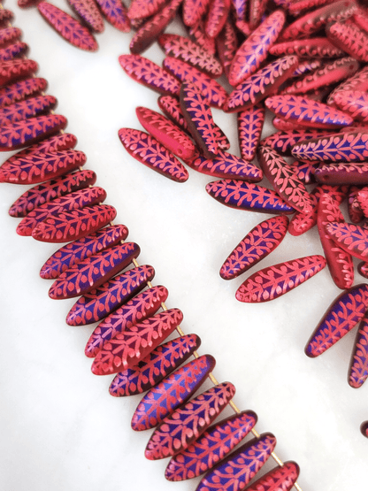 Dolche 5x16mm - Rot & Lila filigraner Druck