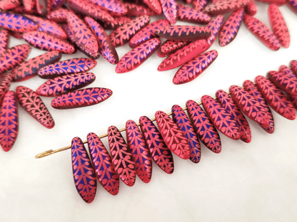 Dolche 5x16mm - Rot & Lila filigraner Druck
