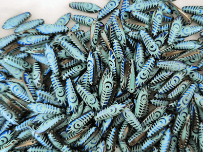 Dolche 5x16mm - Türkis, Dunkelblau & Feder-Druck