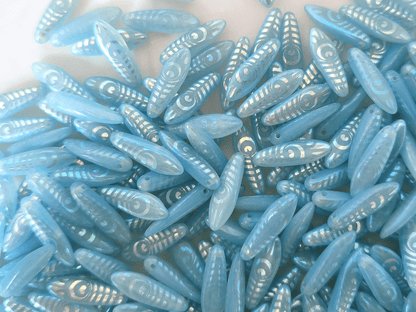 Dolche 5x16mm - Hellblau & Iris Feder-Druck