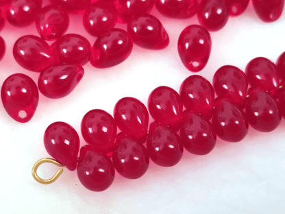 Drop beads 5x7mm - red