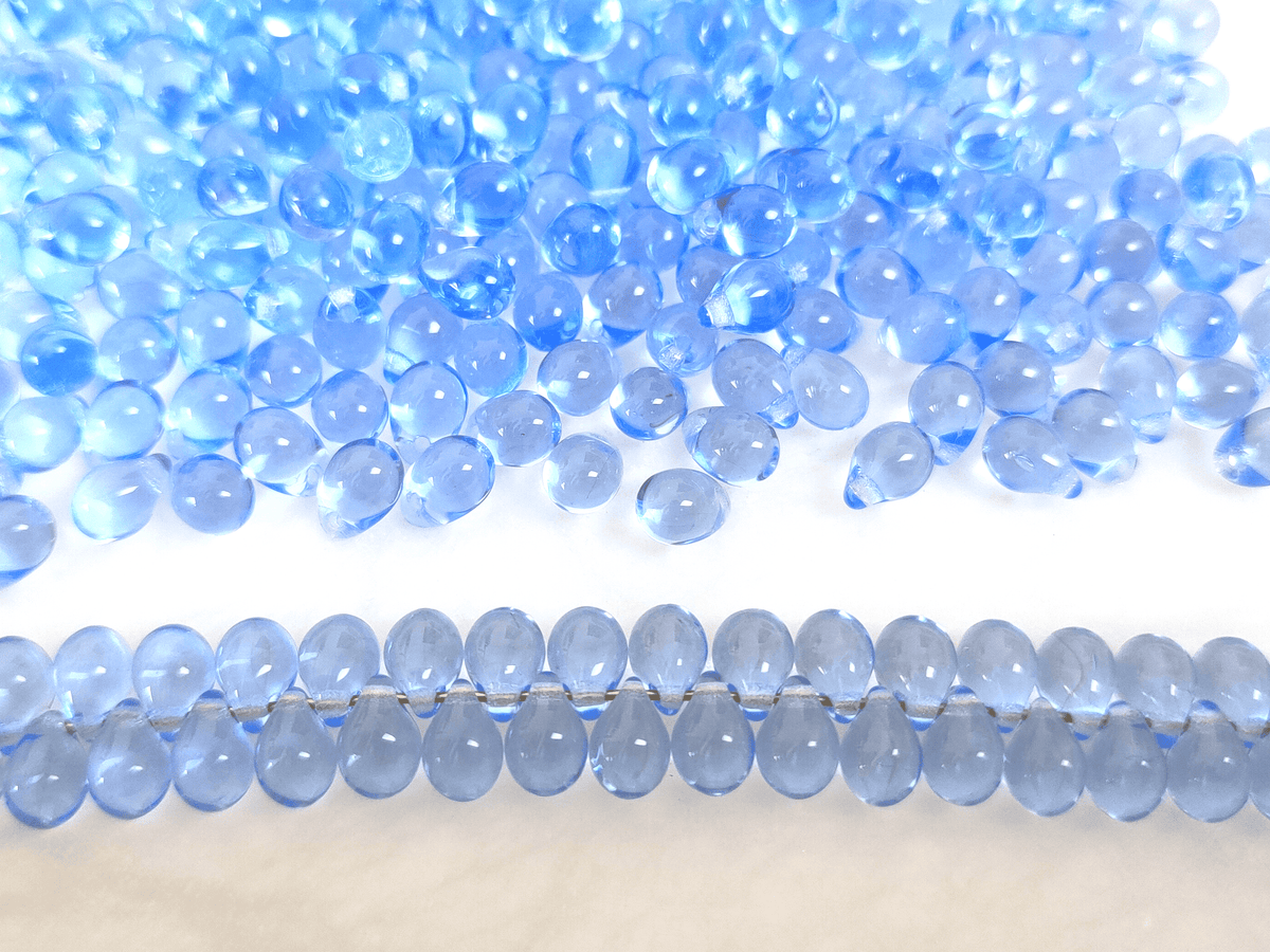 Drop beads 5x7mm - sky blue