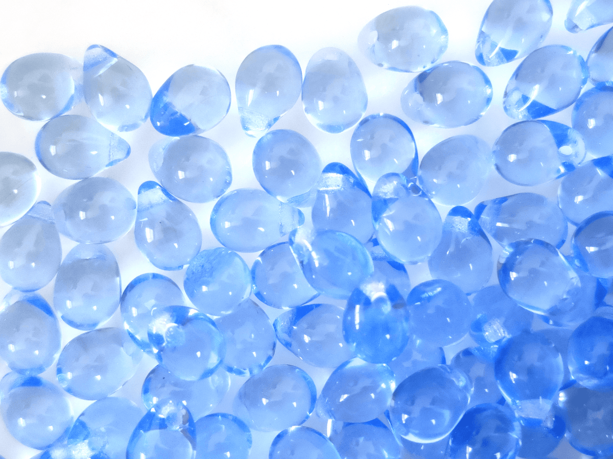 Drop beads 5x7mm - sky blue