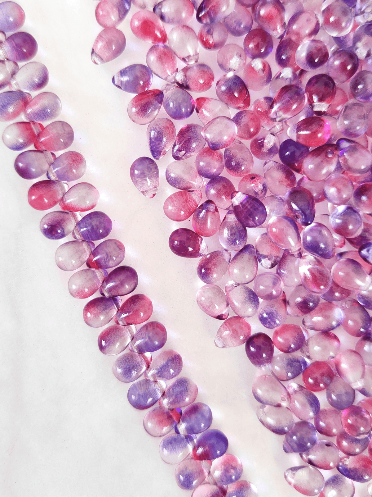 Tropfen 5x7mm - ombre Pink & Lila
