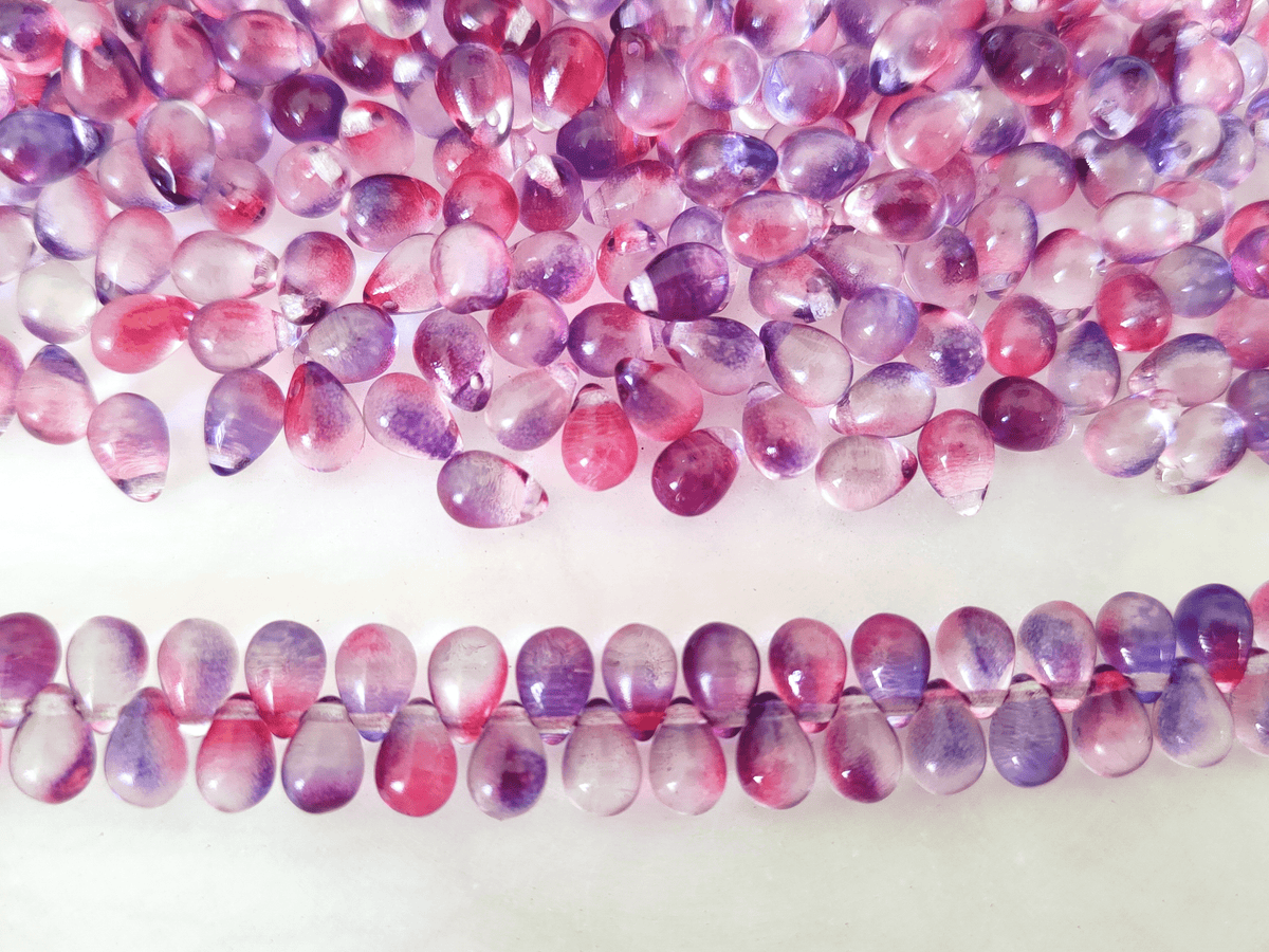 Tropfen 5x7mm - ombre Pink & Lila