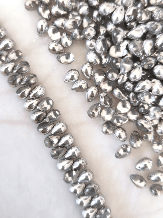 Tropfen 5x7mm - Halb Silber
