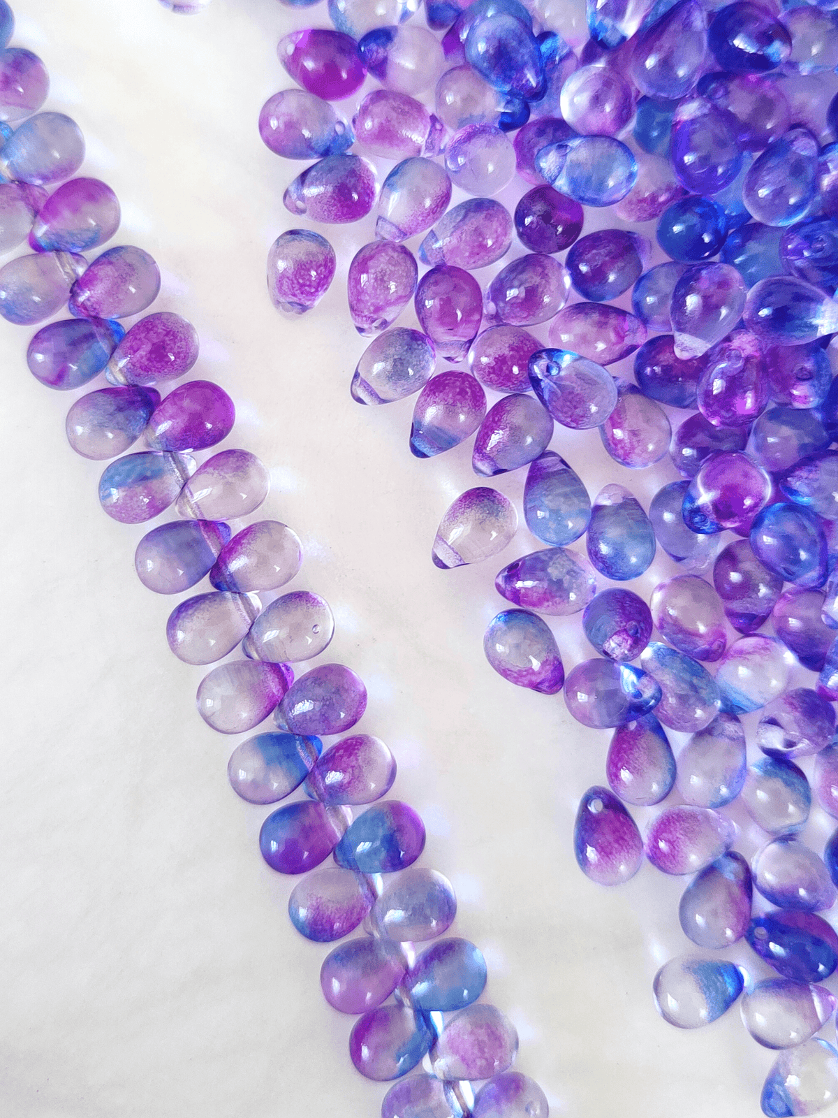 Tropfen 5x7mm - ombre Blau & Lila