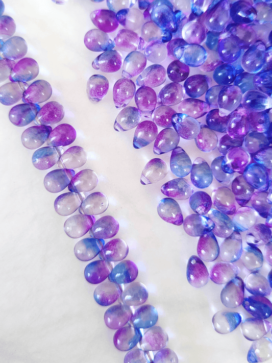 Tropfen 5x7mm - ombre Blau & Lila