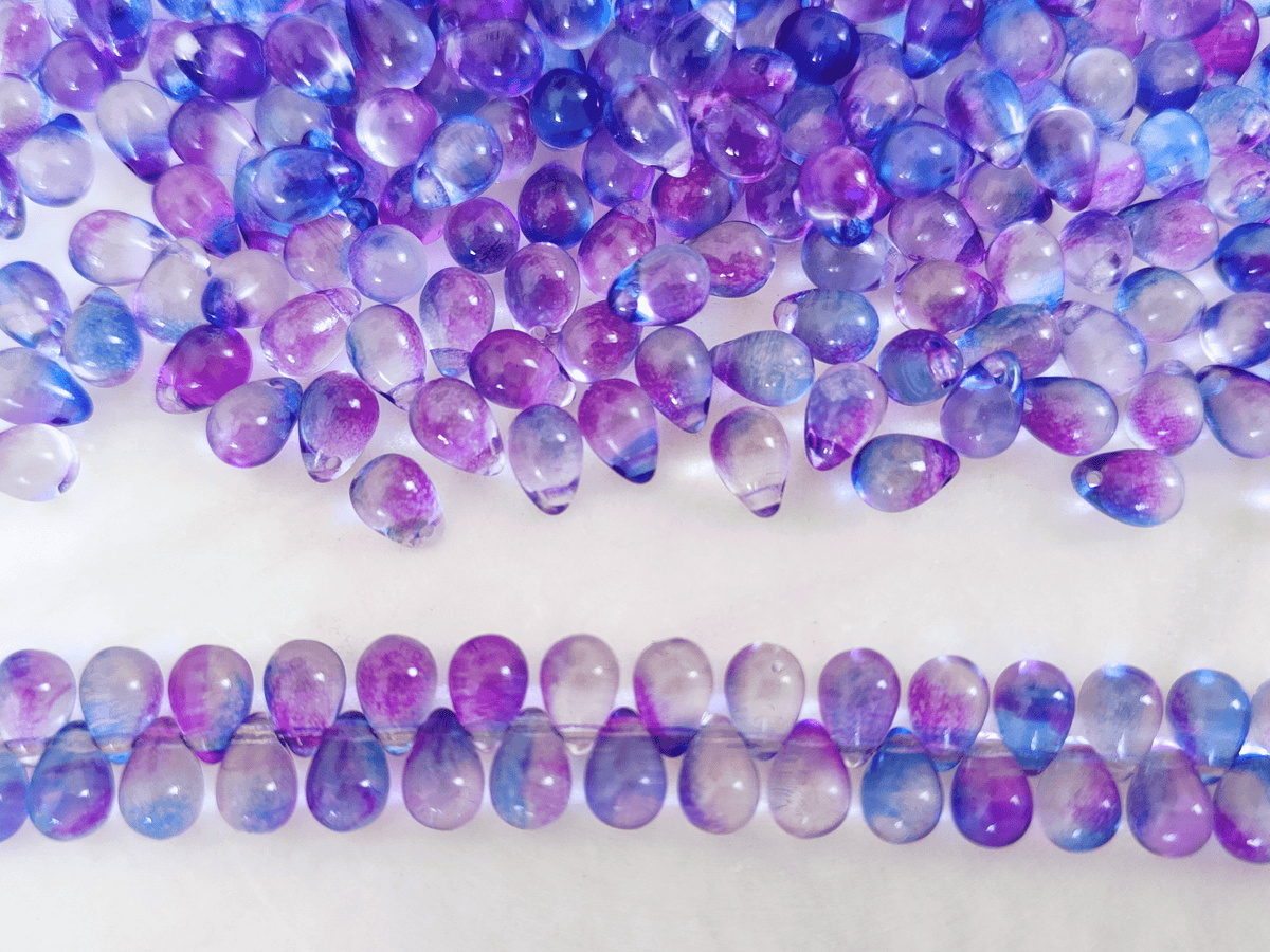 Tropfen 5x7mm - ombre Blau & Lila
