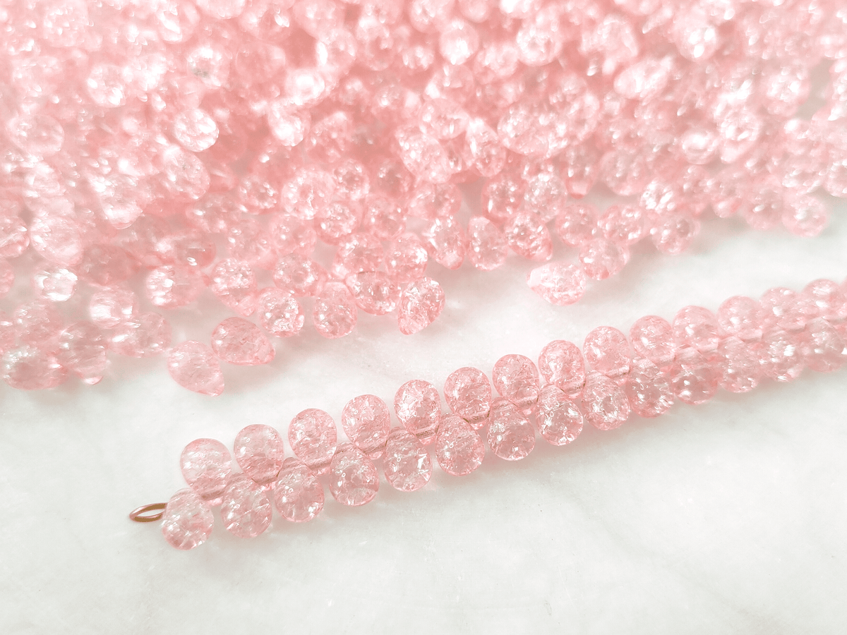 Tropfen 5x7mm - Babypink Crackle