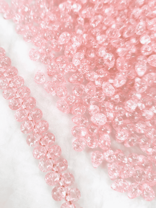 Tropfen 5x7mm - Babypink Crackle