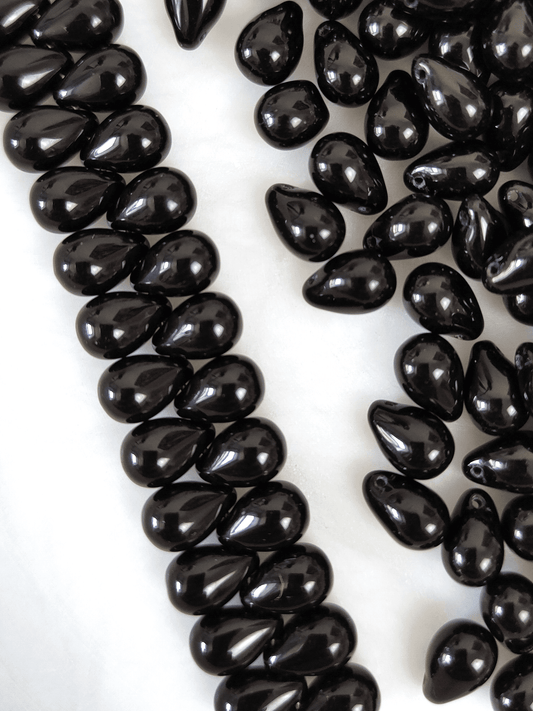 Drop beads 6x9mm - black