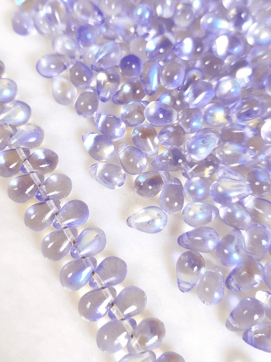 Drop beads 6x9mm - pastel violet AB
