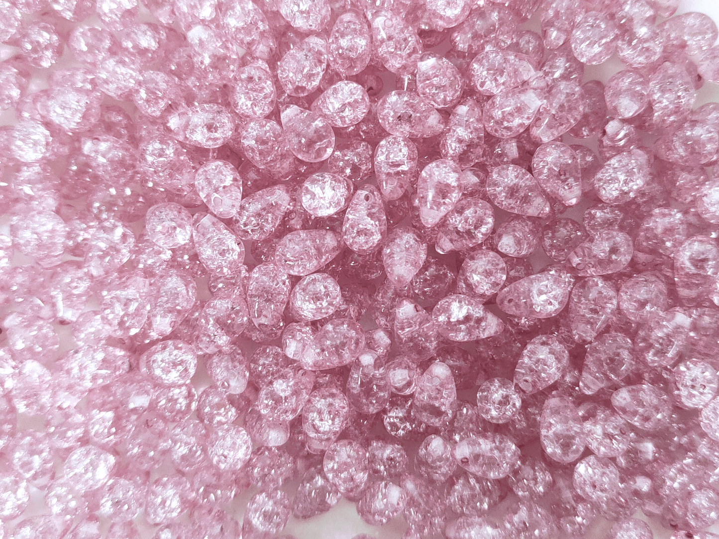 Drop beads 6x9mm - lilac crackle