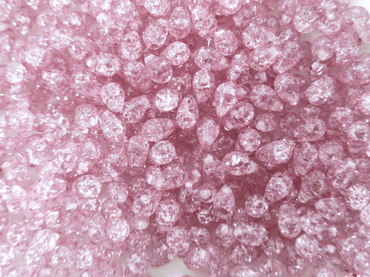 Drop beads 6x9mm - lilac crackle