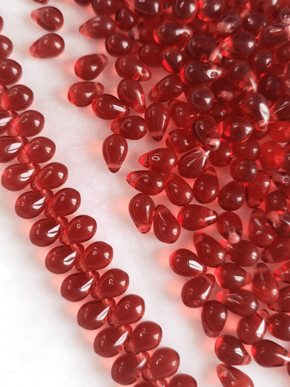 Drop beads 6x9mm - brick red