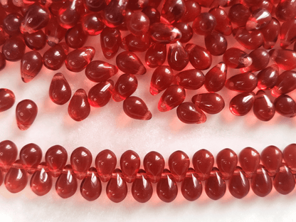Drop beads 6x9mm - brick red