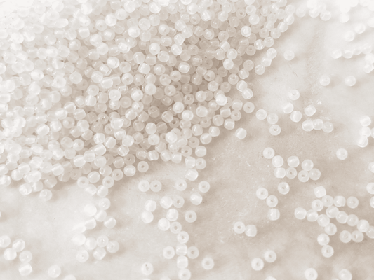 2mm round beads - milky white