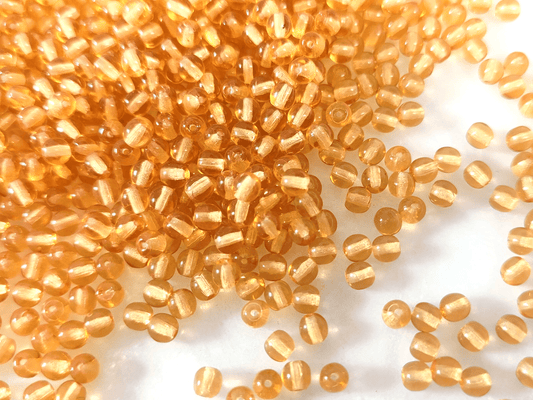 4mm round beads - orange