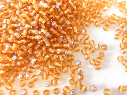 4mm runde Perlen - Orange AB