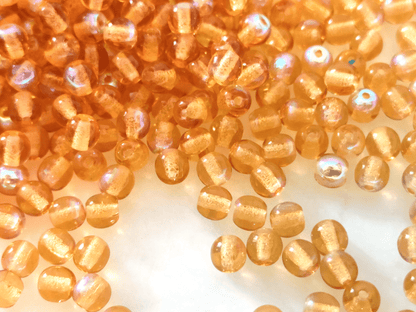 4mm runde Perlen - Orange AB