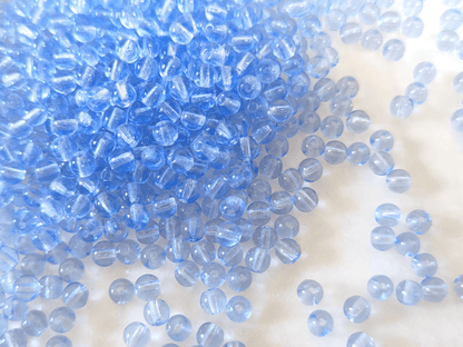 4mm runde Perlen - Himmelblau