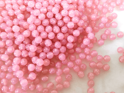 4mm round beads - milky light pink