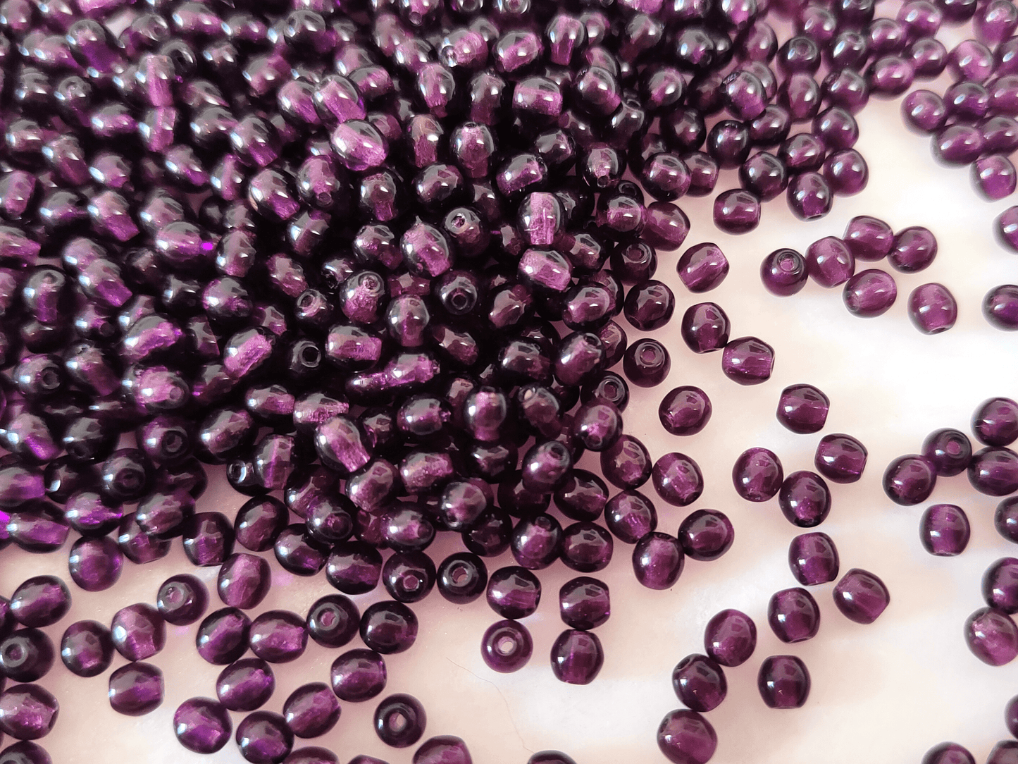 4mm round beads - dark warm purple
